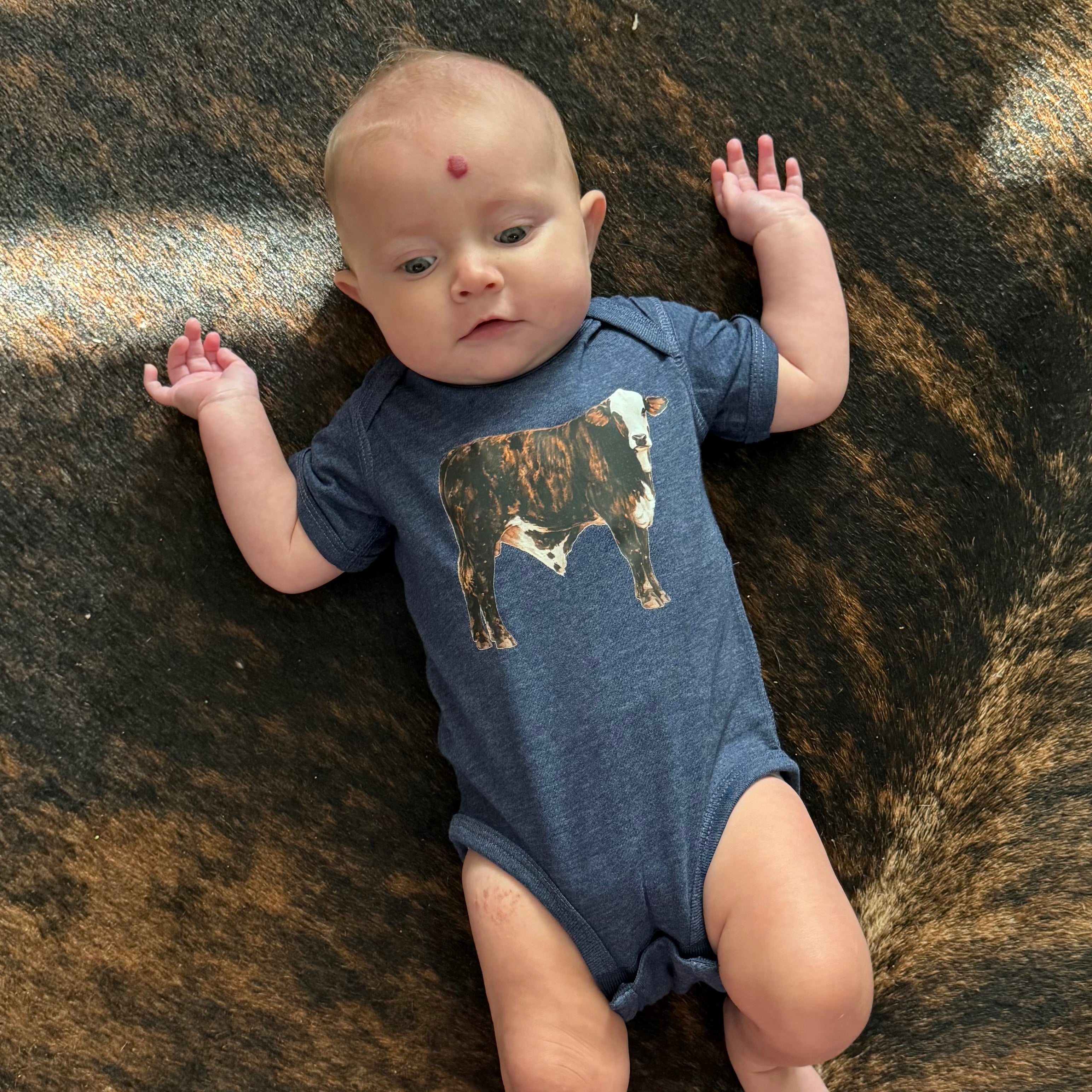 Bandit Baby Bodysuit on Vintage True Navy