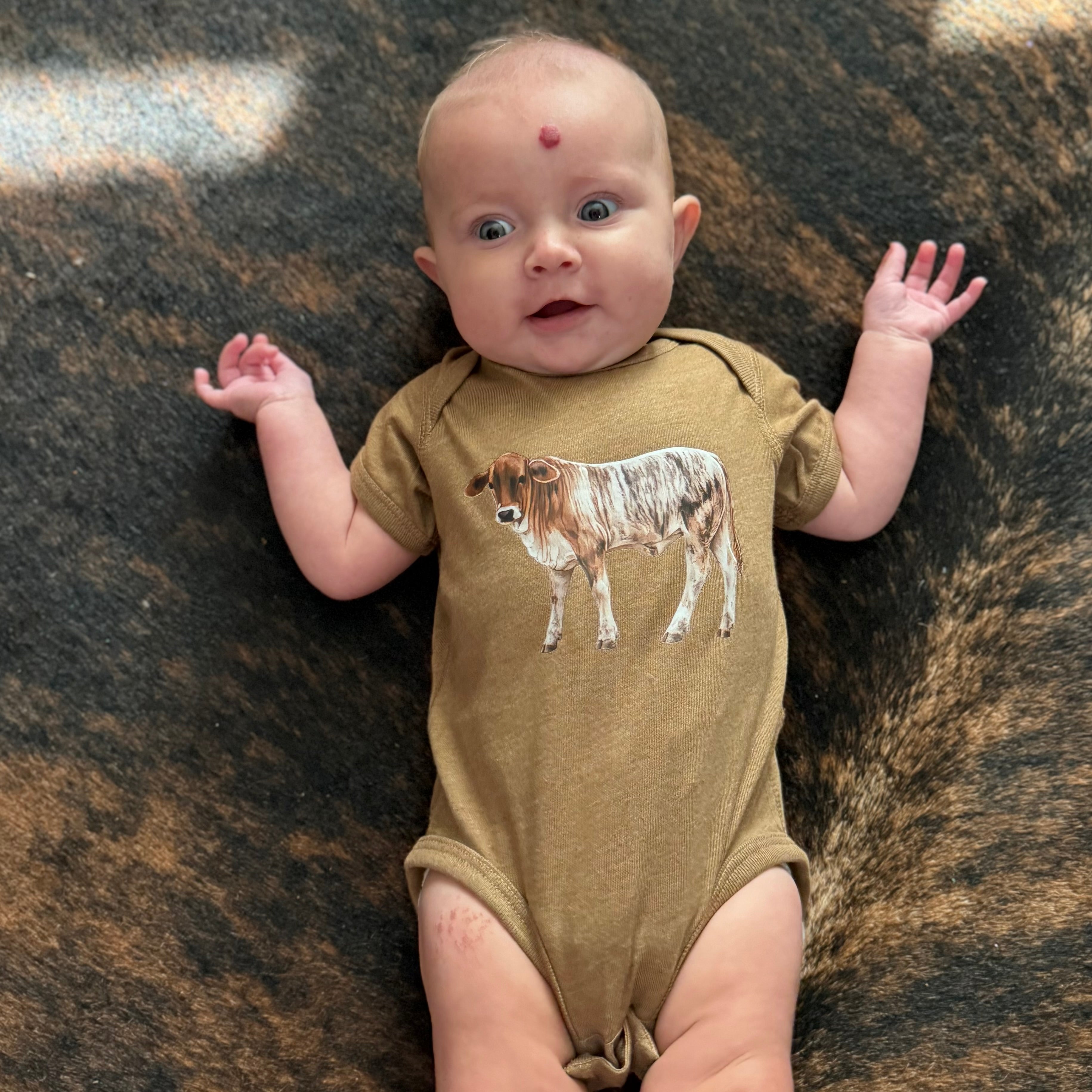 Savvy Baby Bodysuit on Vintage Coyote Brown