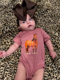 Ranch Horse Baby Bodysuit in Mauvelous