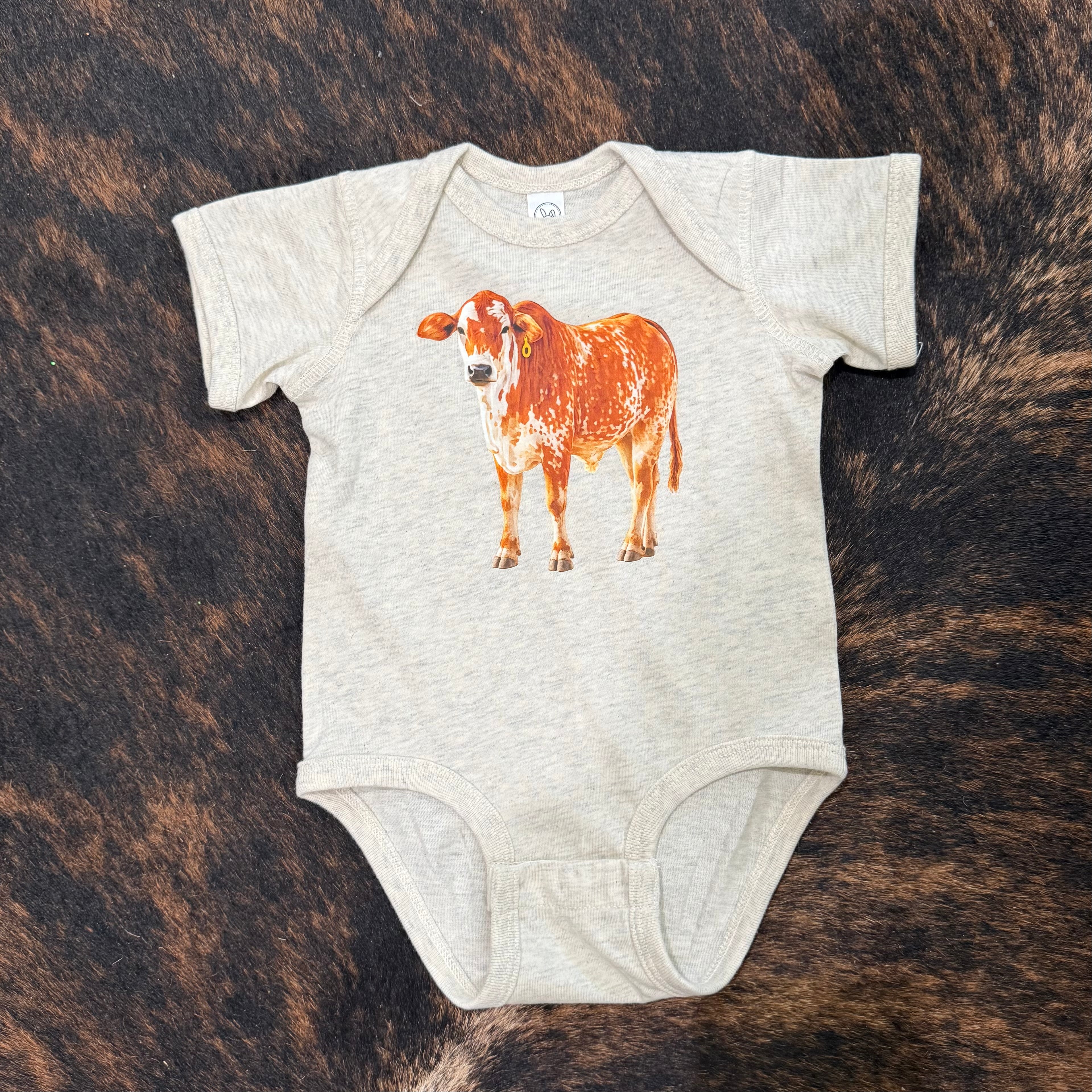 Rusty Baby Bodysuit on Natural Heather