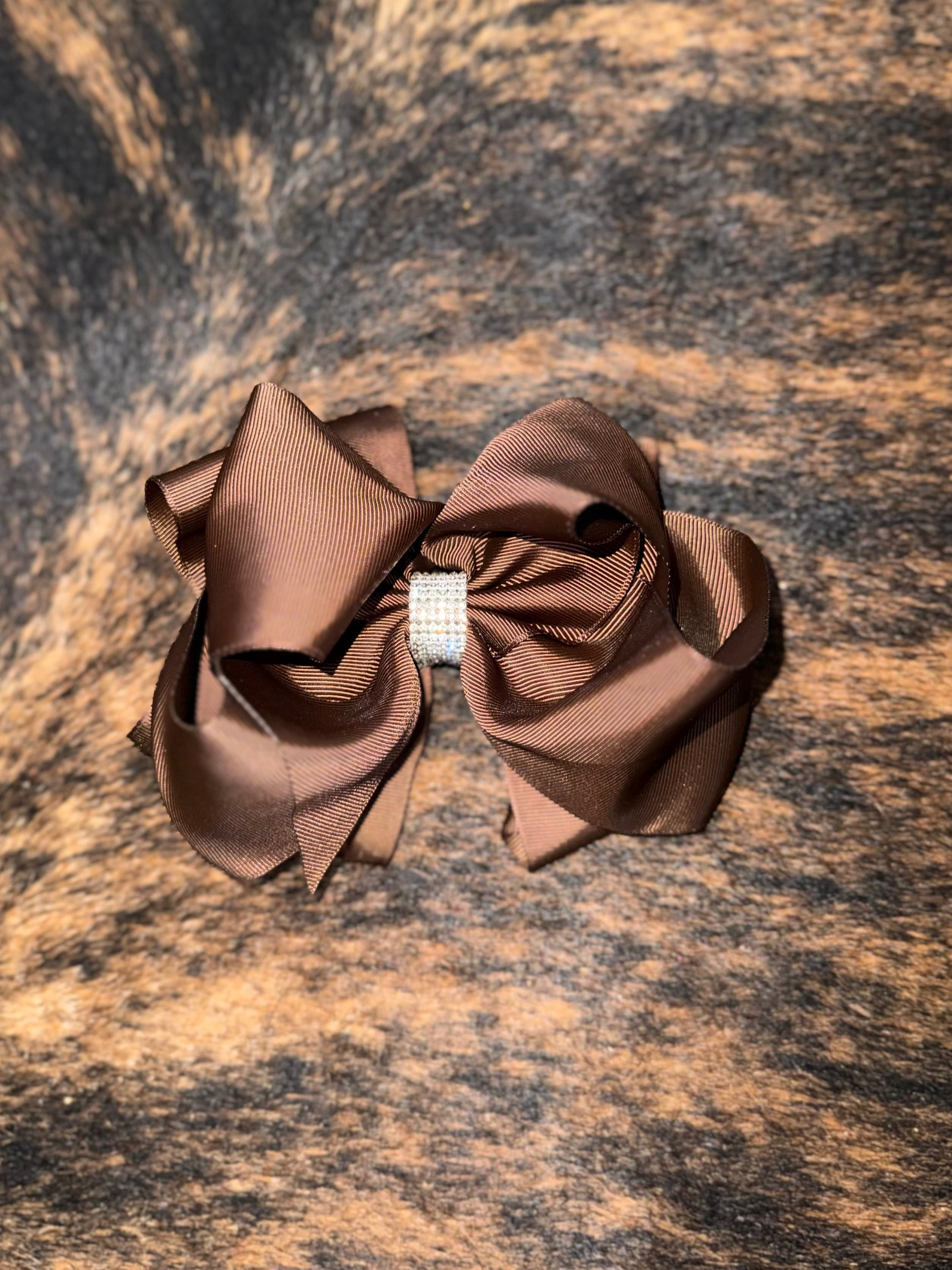 Brown Rhinestone Bow