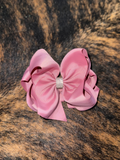 Rosy Mauve Rhinestone Bow