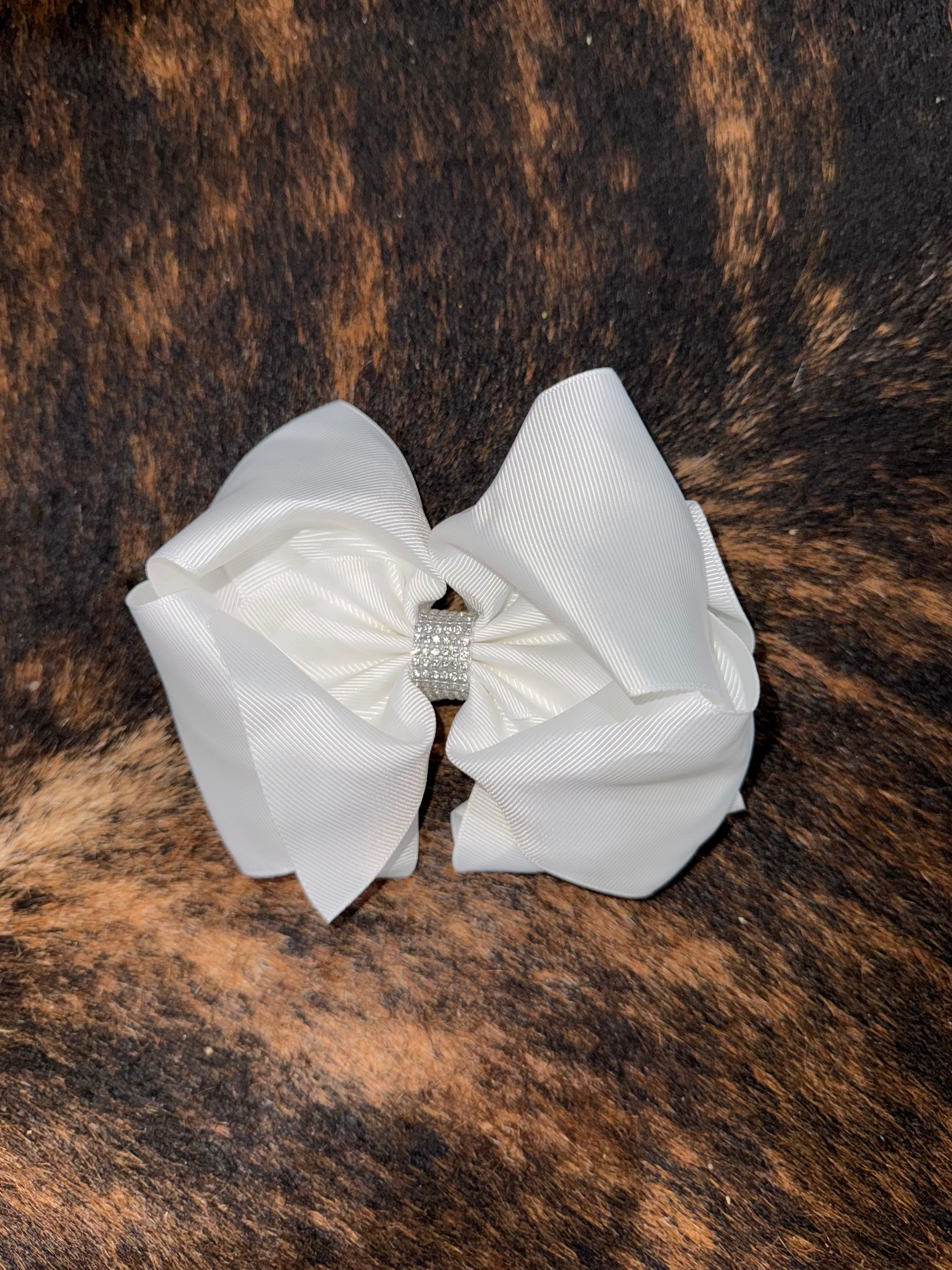 White Rhinestone Bow