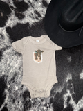 Ear Tag No.14 Baby Bodysuit-Stone