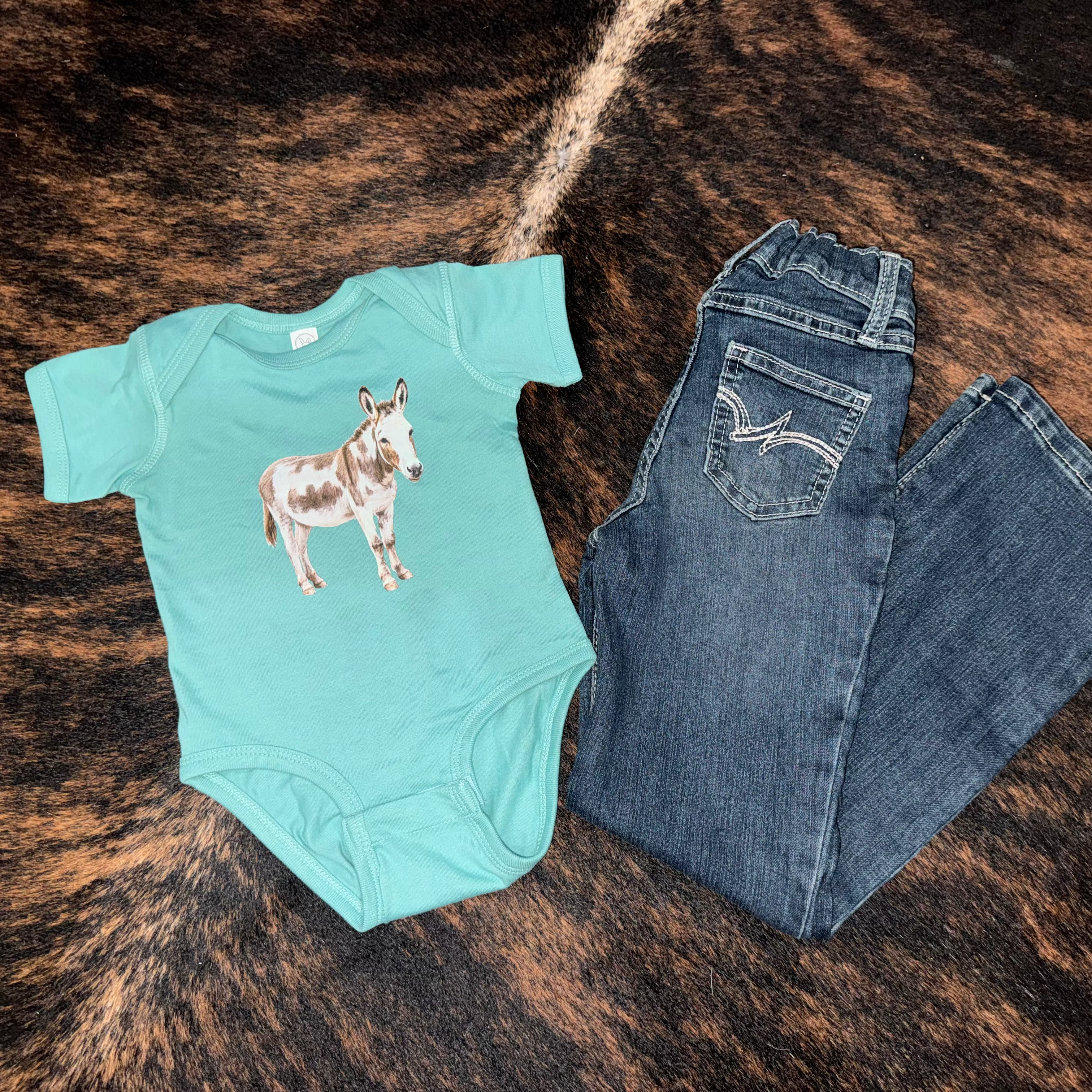 Waylon the Donkey Baby Bodysuit on Saltwater